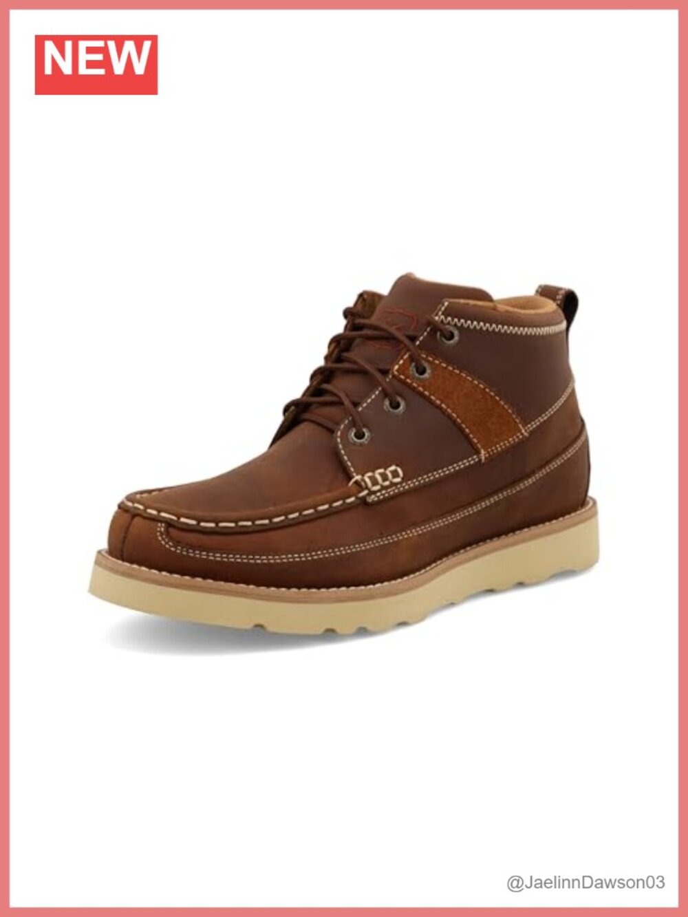 Twisted X Women's Leather Ankle Boot Moc Toe Wedge Sole
